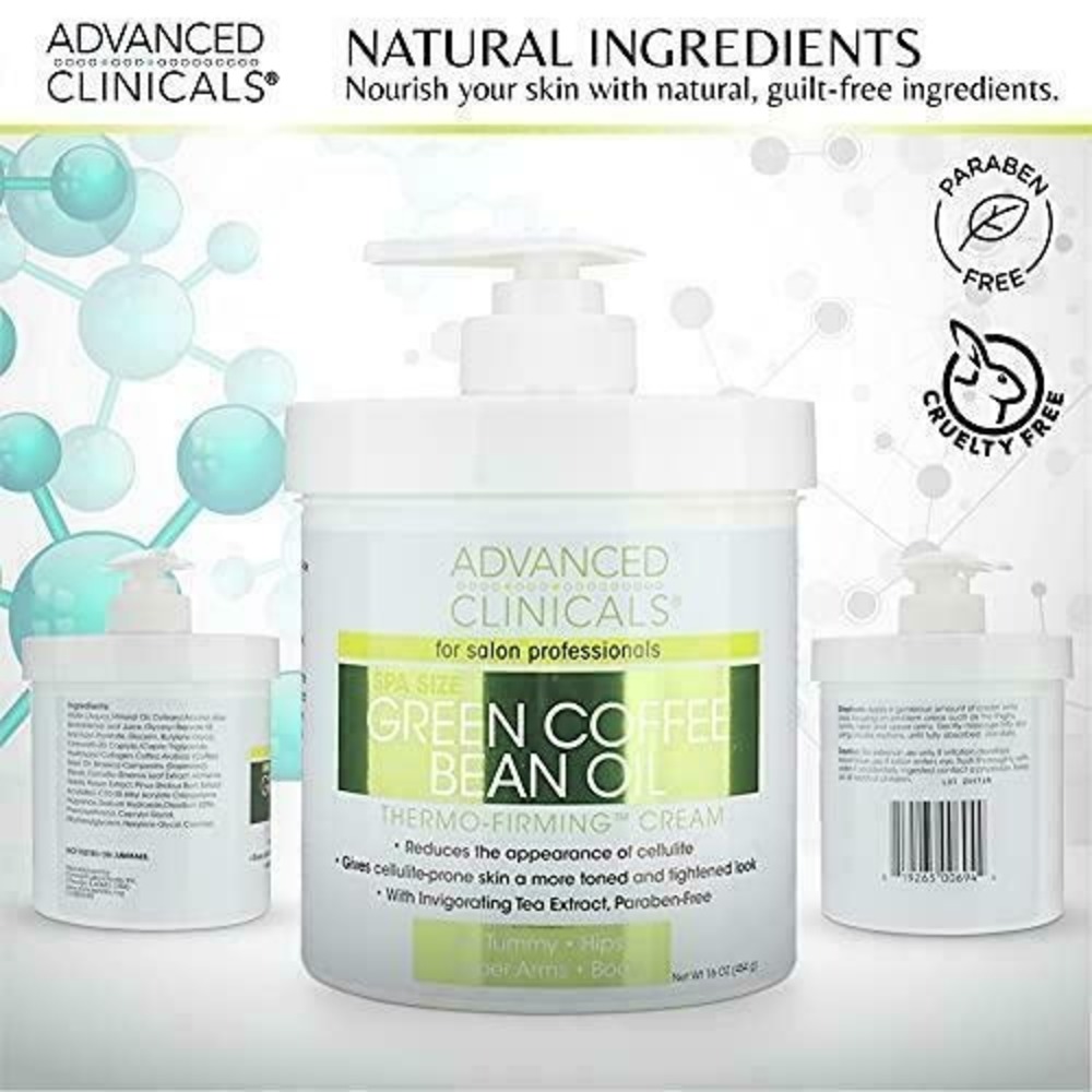 Advanced‎ Clinicals Green Coffee Bean Oil Cream, Thermo-Firming Cream Sealed